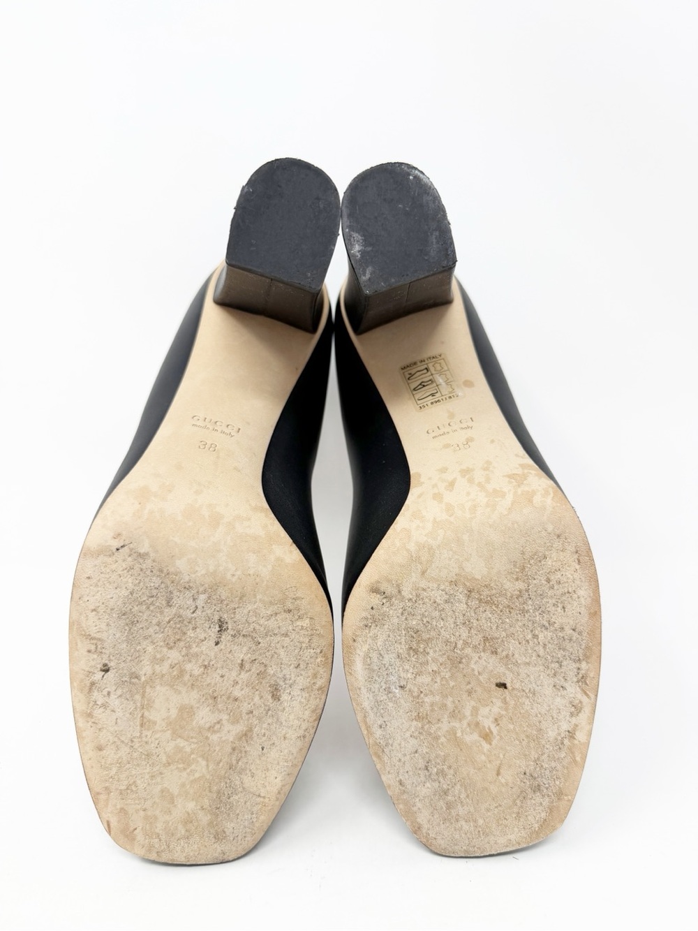 Gucci Horsebit Block Heel Black Leather Heels Womens Size EU 38 - Picture 10 of 11